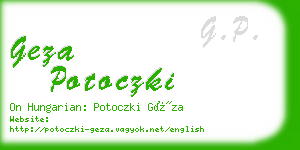 geza potoczki business card